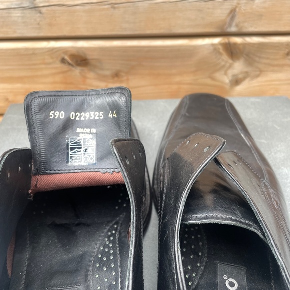 ECCO Men’s Black Leather Dress Shoes – Size 44 - Picture 4 of 4